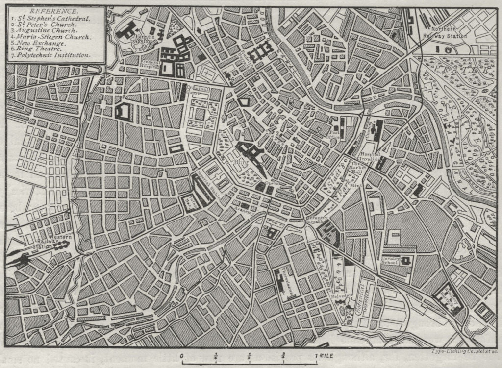 VIENNA. Plan of Vienna 1882 old antique vintage map chart